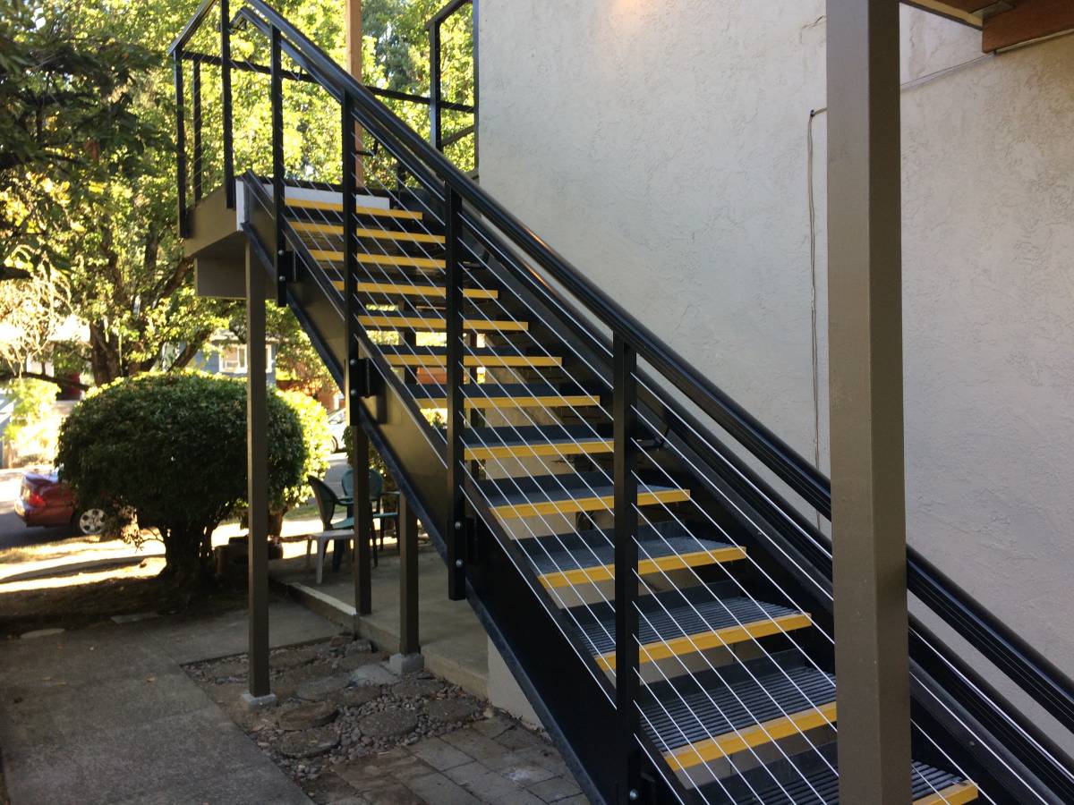 steel, staircase, handrail repair