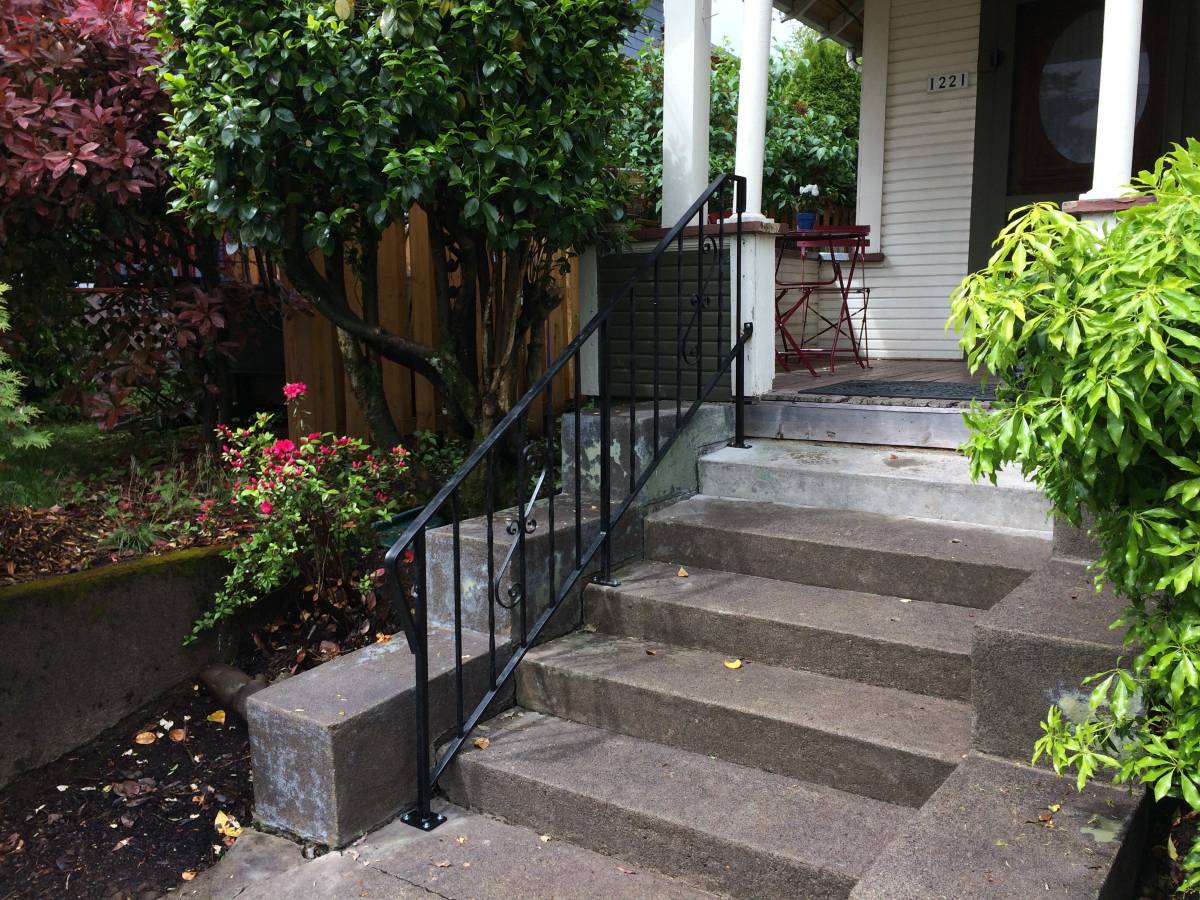 steel, wrought iron, metal, handrail, stairs,